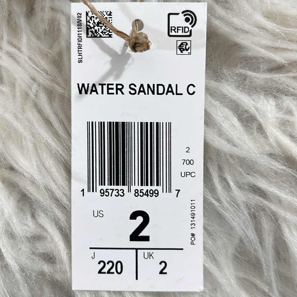 ADIDAS Closed Toe Water Sandals Velcro Black & White Kid’s Size 2 NEW UNISEX - Picture 12 of 16